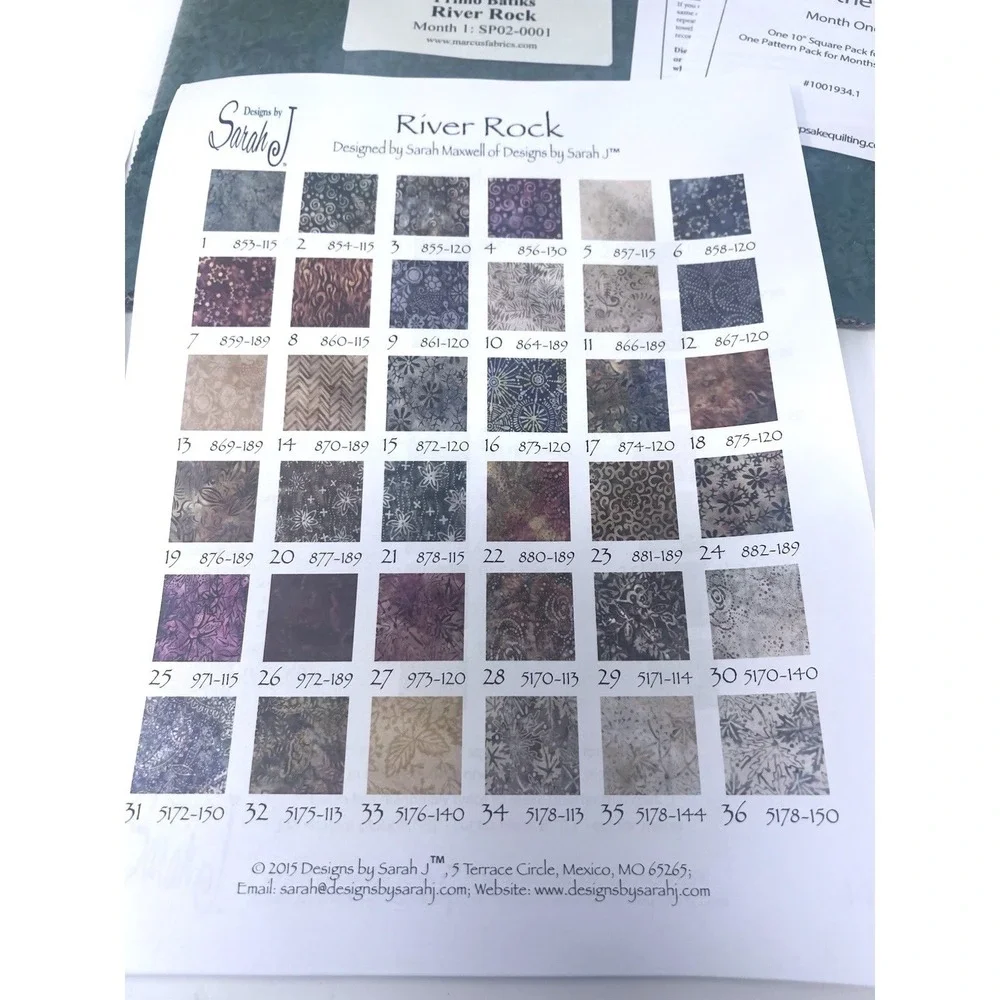 River Rock Block Of The Month by Keepsake Quilting 10 Inch Square Month One 2015